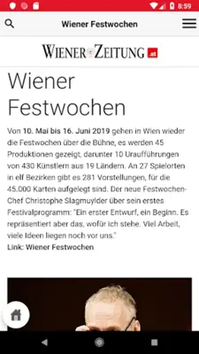 Wiener Zeitung - WZ Mobile android App screenshot 1